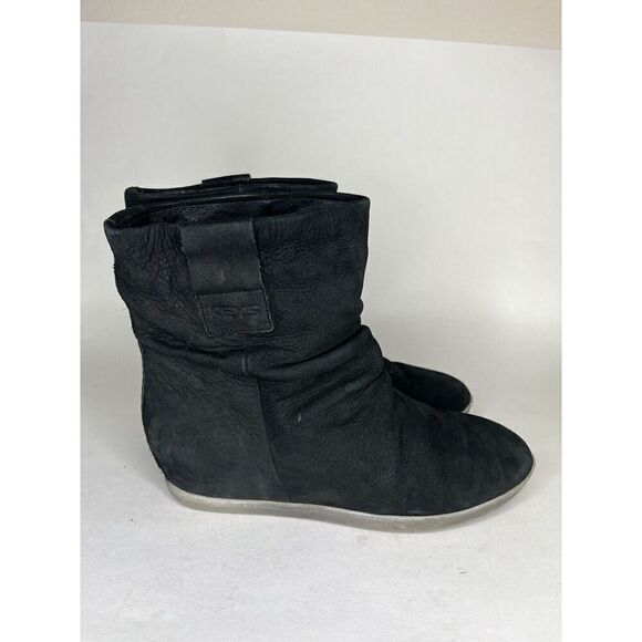 Keys Ankle Boots Wedge Heel Women Size 38 US 7 Black Suede - Picture 6 of 14